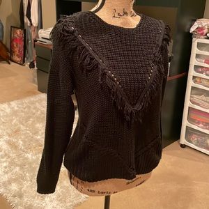 Fringe knit sweater